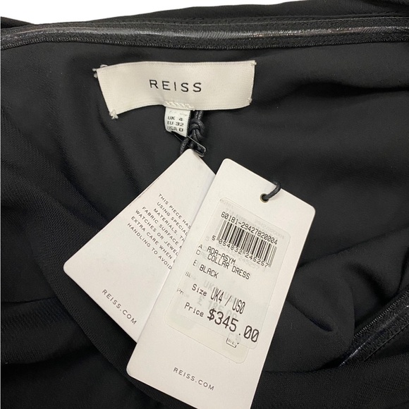 NWT Reiss Ada Asymmetric Hem One Shoulder Dress Black Size 0 - Picture 7 of 9
